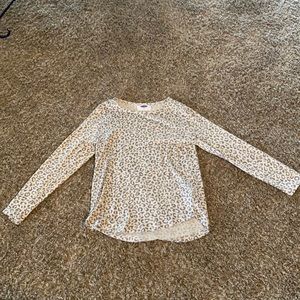 Leopard printed shirt long sleeve gray and white